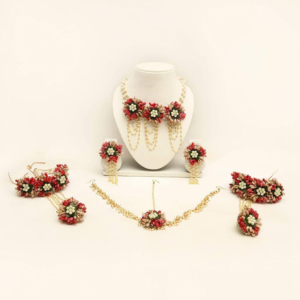 Myindiecraft Red Gold Floral Set