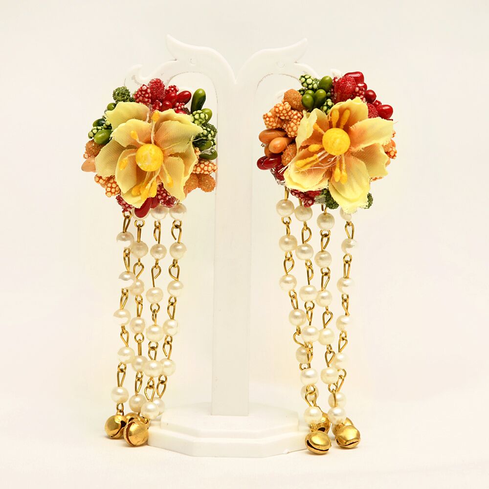 Myindiecraft Redish Yellow Flower Jewelry - Long Set - Image 3