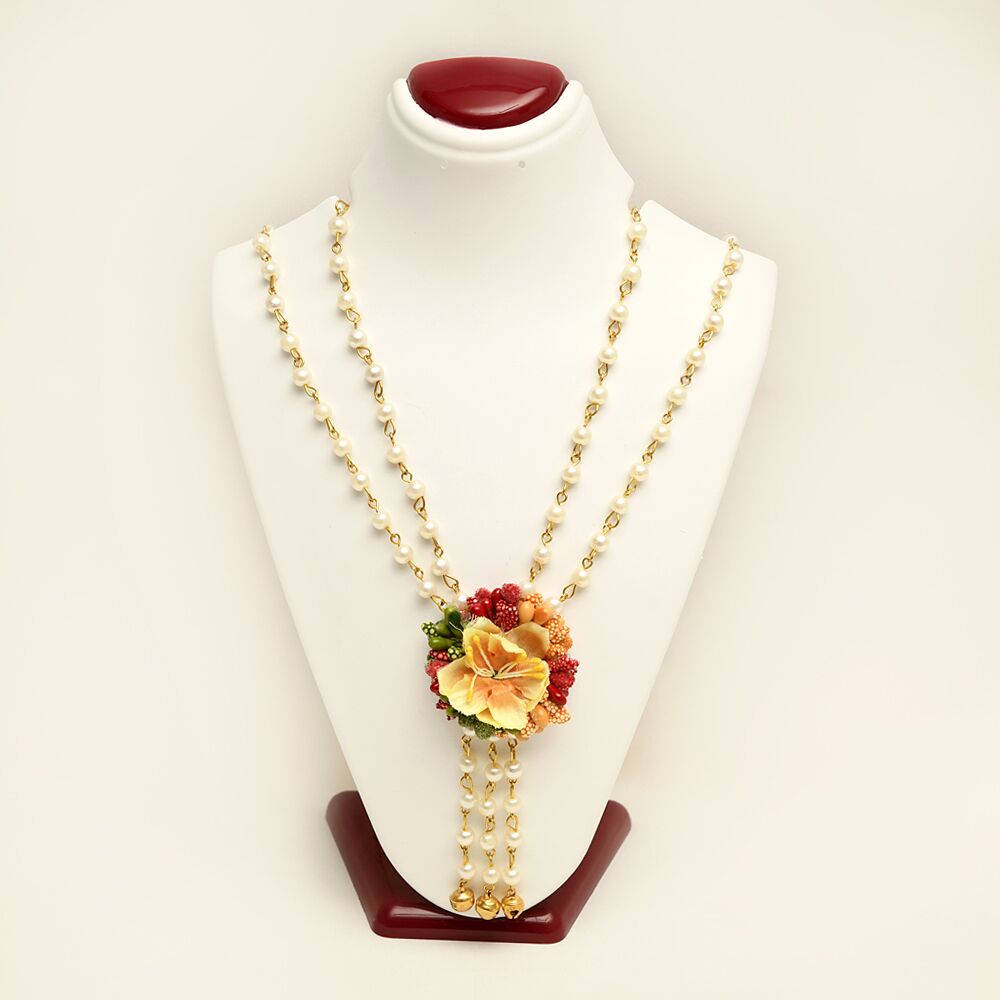 Myindiecraft Redish Yellow Flower Jewelry - Long Set - Image 6