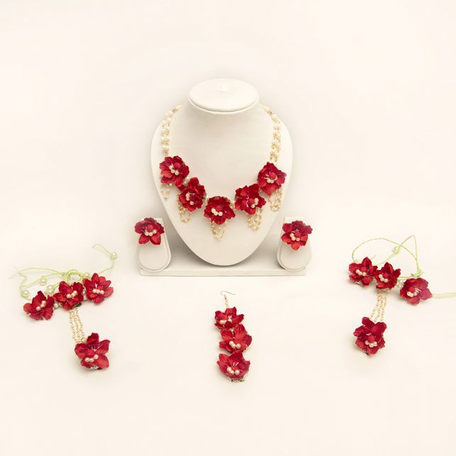 Myindiecraft Red spring Floral jewellery