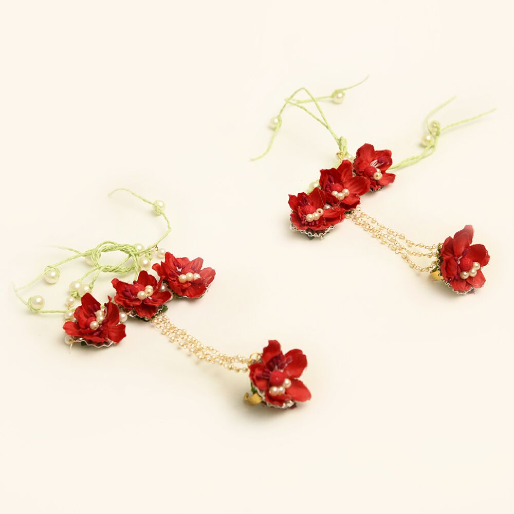 Myindiecraft Red Spring Floral Jewellery - Image 6