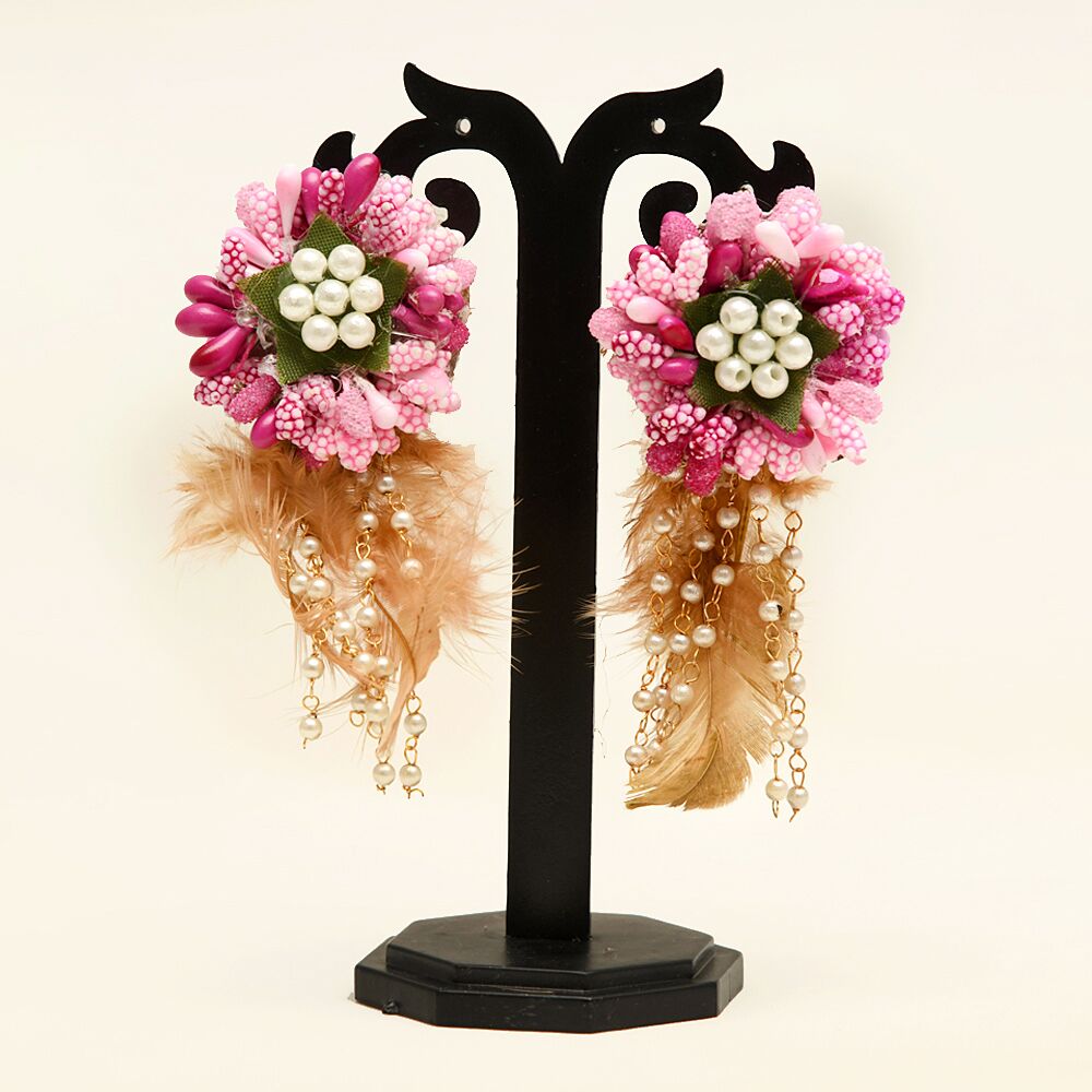Myindiecraft Pink Feather Jewellery Set - Image 4