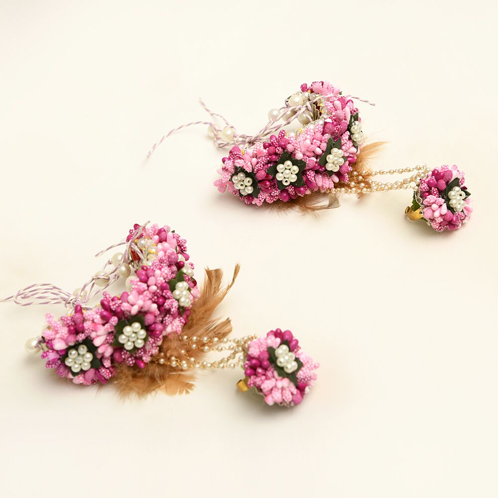 Myindiecraft Pink Feather Jewellery Set - Image 6