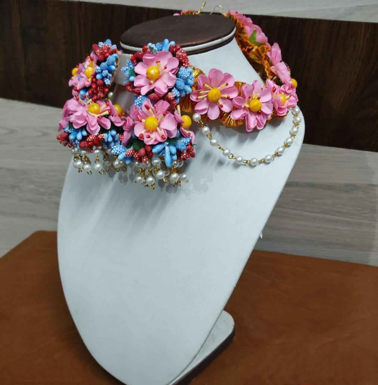 Myindiecraft Pink Flower Jewellery - Image 2