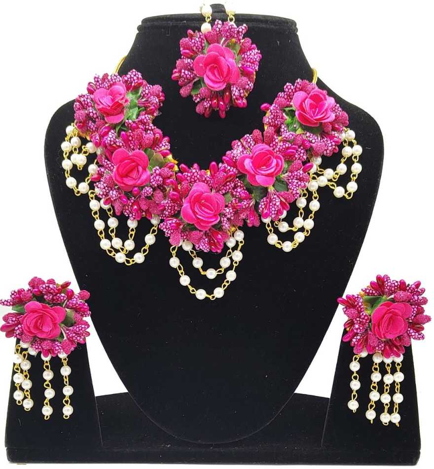 Myindiecraft FLORAL JEWELRY SET ( PINK )