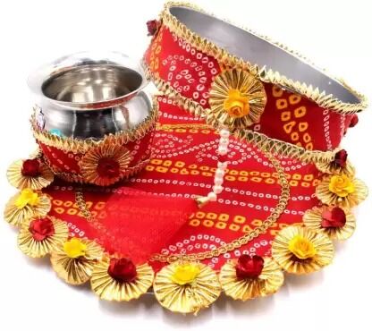 Myindiecraft Karvachauth Pooja thali set