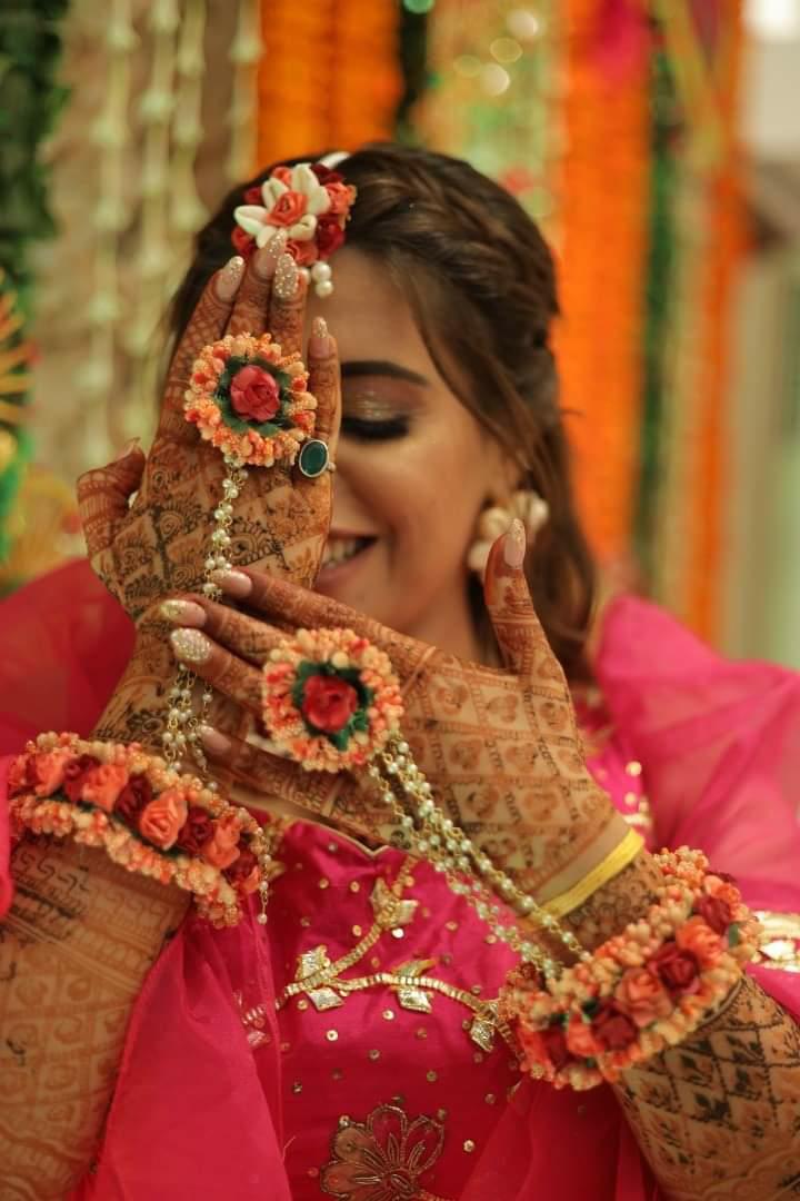 Bridal haldi mehndi ceremony jewellery